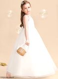 Ball-Gown/Princess Dress Flower - Beading/Bow(s) Girl Tulle/Lace Adriana Flower Girl Dresses V-neck Sleeveless With Floor-length