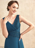 Dress Beading With Mother Chiffon Bride V-neck of Mother of the Bride Dresses A-Line Sequins Mignon the Asymmetrical Ruffle