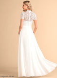 Lace Neck Chiffon Wedding Dresses Heidi Wedding High Floor-Length Dress A-Line