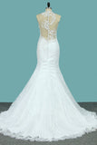 Mermaid Wedding Dresses Scoop Lace With Applique New
