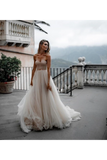 Pleated Tulle Bridal Dresses SweetHeart Neckline Minimalist Wedding