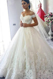 Ball Gown Off the Shoulder Sweetheart Wedding Dresses with Lace up, Wedding Gowns STB15561