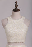 Scoop Open Back Beaded Bodice A Line Lace Homecoming Dresses Two