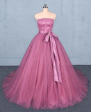 Princess Ball Gown Strapless Wedding Dresses with Lace, Quinceanera Dresses STB15295