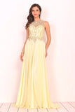 Sexy Open Back Prom Dresses Scoop Chiffon With Beading