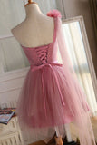 New Arrival One Shulder Bridesmaid Dresses A Line Tulle With