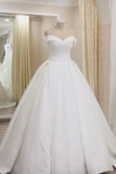Glitter Off The Shoulder Ball Gown White Sweep Train Wedding