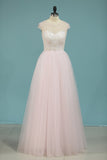 Scoop Prom Dresses A Line Tulle With Beading
