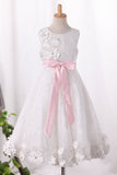 Scoop A Line Lace Flower Girl Dresses