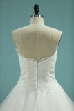 A Line Sweetheart Wedding Dresses With Applique And Beads