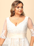 Wedding Erika Lace Tulle Dress Wedding Dresses V-neck Ball-Gown/Princess Tea-Length