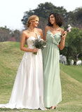 Neckline Ruffle Fabric Embellishment V-neck Floor-Length A-Line Silhouette Length Dayami Bridesmaid Dresses