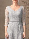 Bride Dress the Beading Giada Mother Sequins of Lace A-Line Knee-Length With Mother of the Bride Dresses V-neck