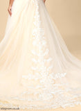 Court Dress Wedding With Sequins Tulle Raven Wedding Dresses Off-the-Shoulder Train Lace Ball-Gown/Princess