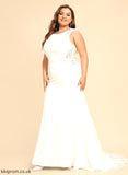 Lace Joanna Train Wedding Trumpet/Mermaid Neck Scoop Wedding Dresses Dress Court