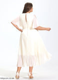 Neck Cocktail Dresses Scoop Cocktail Asymmetrical A-Line Dress Pleated Chiffon Paityn With