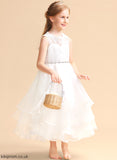 Girl Scoop Organza/Lace Sleeveless With A-Line Neck - Flower Beading/Rhinestone Flower Girl Dresses Abbie Dress Tea-length