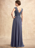 Bride Winnie Mother of the Bride Dresses Chiffon Lace the of Dress A-Line Mother Floor-Length Sequins With V-neck Beading