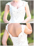 Train A-Line With Dress Court Lace Sequins Beading Wedding Dresses Chiffon Wedding Catherine V-neck
