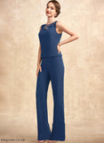 the With Scoop of Mother of the Bride Dresses Chiffon Jumpsuit/Pantsuit Daphne Floor-Length Mother Dress Neck Bride Lace