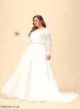 Wedding Dresses Beading Dress A-Line Wedding Sibyl Court Chiffon Lace Train With