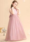 With Dress Satin/Tulle/Lace Neck Girl Flower Sleeveless Flower Girl Dresses Fatima Beading/Sequins Scoop - Ball-Gown/Princess Floor-length