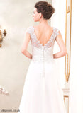 V-neck Sweep Beading Sibyl Wedding Dresses A-Line Sequins With Chiffon Dress Train Wedding Lace