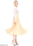 Chiffon Tea-Length Cocktail Dresses Pleated Skirt A-Line/Princess With Lexi Cocktail