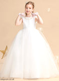 Flower(s) Scoop Flower - Train With Dress Neck Girl Ball-Gown/Princess Sweep Sleeveless Tulle/Lace Nathaly Flower Girl Dresses