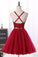 Two-Piece Spaghetti Straps Homecoming Dresses A Line Tulle With