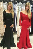 New Arrival Evening Dresses Long Sleeves Elastic Satin Mermaid With