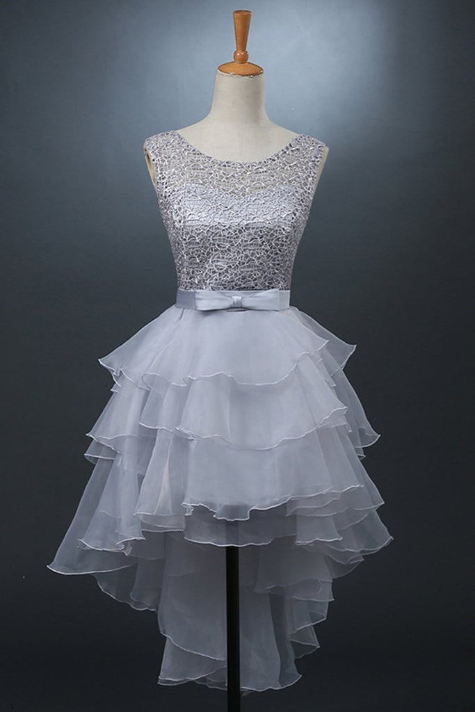 New Arrival Scoop Organza & Lace With Sash A Line