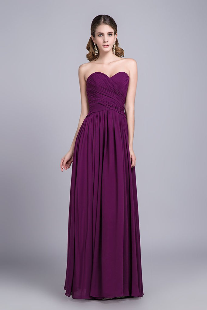 Affordable Bridesmaid Dresses/Prom Dresses A-Line Sweetheart Floor-Length Chiffon