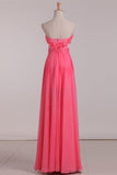 Sweetheart A Line Prom Dresses Chiffon With Beads And