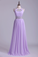 Sexy Prom Dresses Scoop A Line Floor-Length Open Back Chiffon With