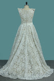 Asymmetrical Lace Scoop A Line Prom Dresses Zipper