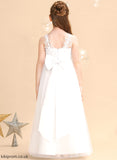 Ball-Gown/Princess Dress Flower - Beading/Bow(s) Girl Tulle/Lace Adriana Flower Girl Dresses V-neck Sleeveless With Floor-length