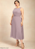 Tea-Length of Ruffle Chiffon Dress Jacquelyn Bride Mother of the Bride Dresses Neck Scoop A-Line the With Mother
