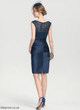 Knee-Length Brenna Scoop Sheath/Column Bride of Lace Satin the Ruffle Neck With Mother of the Bride Dresses Dress Mother
