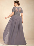 Dress Lace Floor-Length the Jazlyn Chiffon of A-Line Bride Mother Mother of the Bride Dresses V-neck