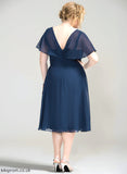 Chiffon of Knee-Length A-Line the V-neck Ruffle With Mother of the Bride Dresses Bride Mother Callie Dress