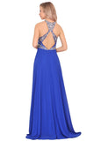 Prom Dresses A Line Scoop Open Back Chiffon With