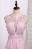 Prom Dresses A Line Scoop Chiffon With Ruffles And