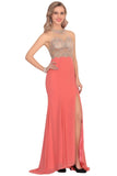 Mermaid Scoop Chiffon Prom Dresses With Beads And