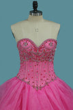 Organza Sweetheart Ball Gown Quinceanera Dresses With