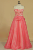 Sweetheart Prom Dresses Beaded Bodice Floor Length A