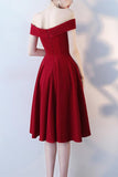 A Line Red Off the Shoulder Sweetheart Homecoming Dresses Short Prom Dresses