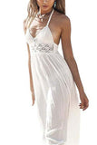 A line Chiffon V Neck Beach Wedding Dresses Backless Ivory Wedding Gowns