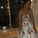 Elegant Ivory V Neck Lace Prom Dresses Backless Pockets Wedding Dresses with Flowers