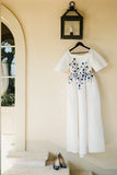Elegant Ivory Wedding Dresses Bateau Embroidery Romantic Half Sleeve Bridal Gown